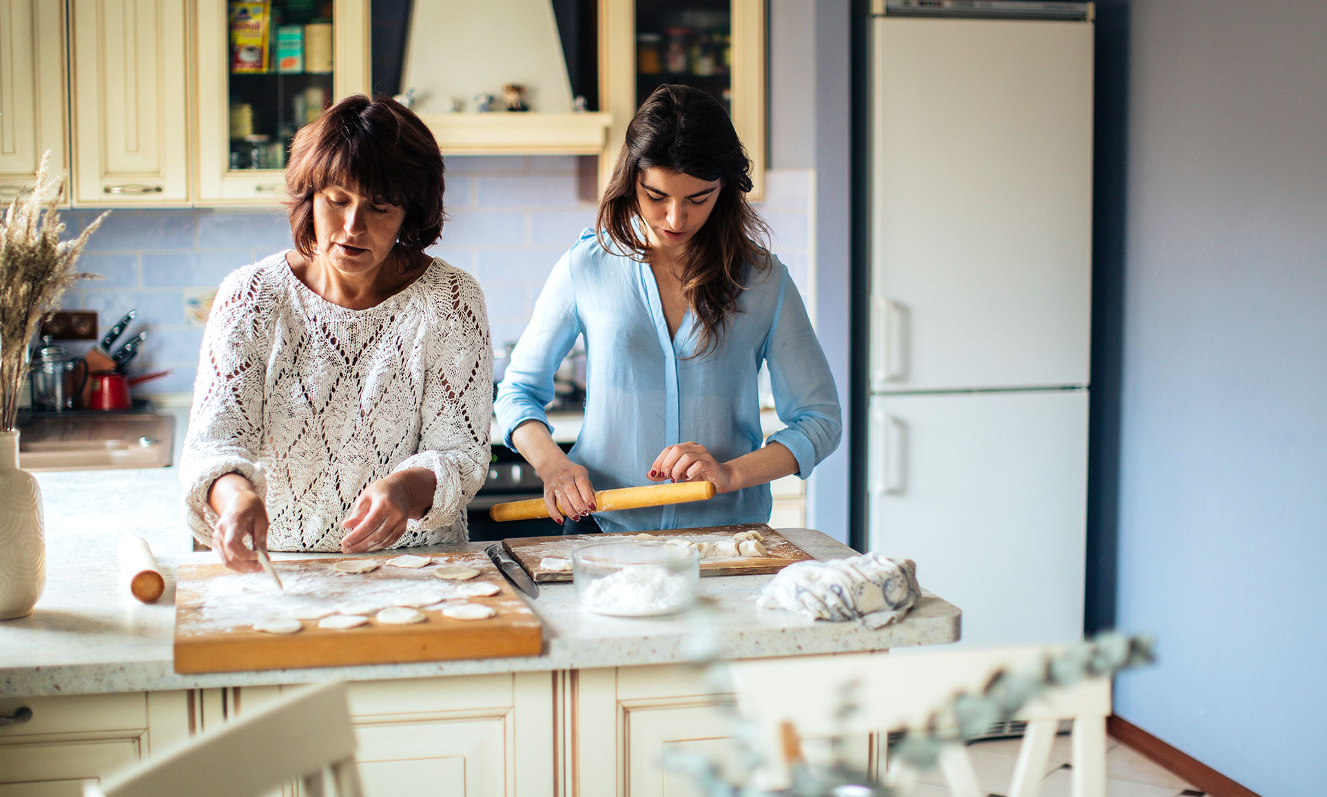 Mother and Daughter Cooking